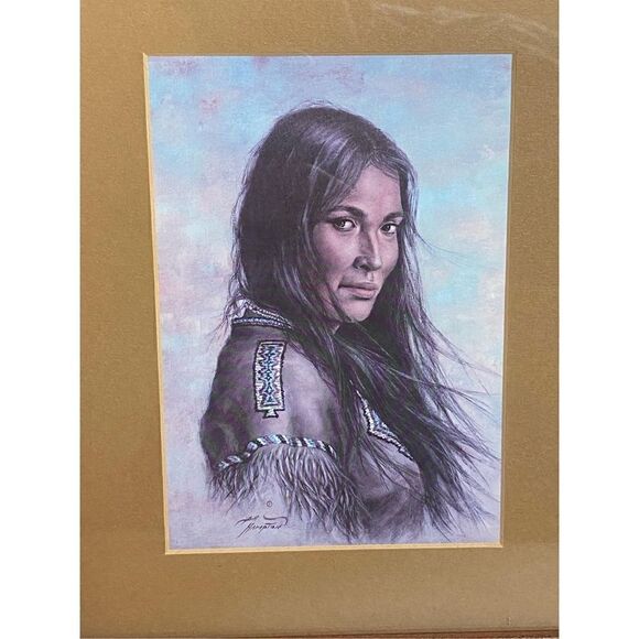 Vintage Bill Hampton Native American Side by Side Prints Framed 10in L x 13.5inW - Picture 3 of 10